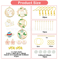 DIY Alloy Enamel Rabbit Earring Jewelry Making Kits&nbsp;DIY-YW0010-72