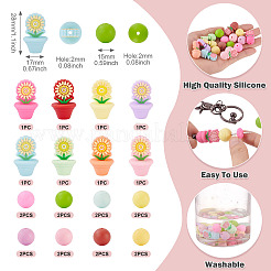 24Pcs 16 Styles Silicone Beads&nbsp;SIL-TA0003-01