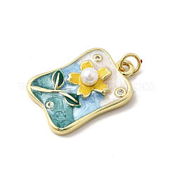 Brass Enamel Pendants&nbsp;KK-K302-19A-G