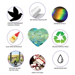 4PCS 2 Styles PVC Stickers Dazzling Color Window Stickers 3D Laser Heart Shaped Electrostatic Glass Window Stickers&nbsp;JX829A