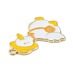 Light Gold Tone Alloy Enamel Pendants&nbsp;ENAM-C013-01F