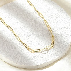 Brass Paperclip Chain Necklaces&nbsp;NJEW-A042-17G-03