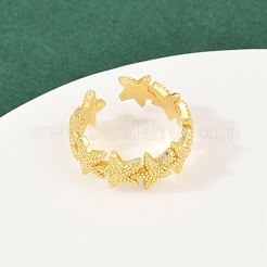 Brass Adjustable Cuff Rings for Women&nbsp;RJEW-H256-16G