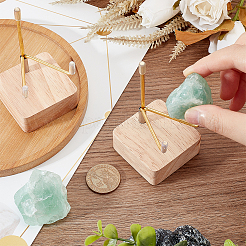Square Wooden Crystal Rock Display Easels with Iron Holder&nbsp;ODIS-WH0038-28A-G