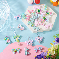 40Pcs 8 Colors Printed Opaque Acrylic Beads&nbsp;MACR-TA0002-65