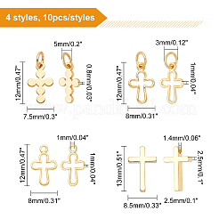 40Pcs 4 Style Brass Charms&nbsp;KK-CA0001-49