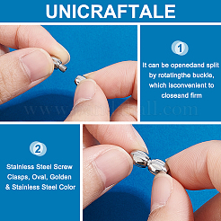 10Pcs 2 Colors 304 Stainless Steel Screw Clasps&nbsp;STAS-UN0050-13