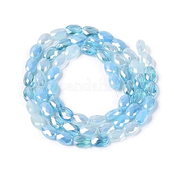 Electroplate Imitation Jade & Opaque & Transparent Glass Beads Strands&nbsp;EGLA-Q135-4x6MM-01A