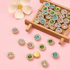 50Pcs 5 Colors Flower Sew on Rhinestone&nbsp;RGLA-YW0002-02