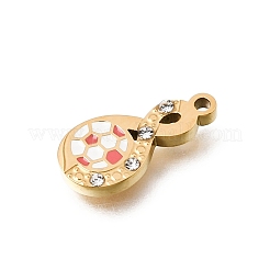 304 Stainless Steel Enamel Rhinestone Pendants&nbsp;STAS-E531-14G