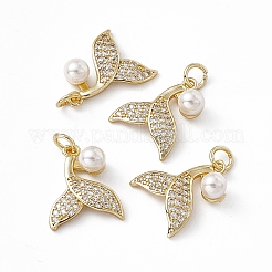 Rack Plating Brass Cubic Zirconia Pendants&nbsp;KK-M236-14G