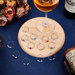 28Pcs 14 Colors Bicone Glass Wine Glass Charms&nbsp;AJEW-HY00010