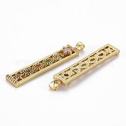 Brass Micro Pave Cubic Zirconia Big Pendants&nbsp;ZIRC-Q200-029-NF