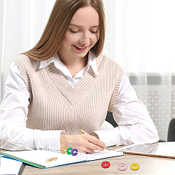 60Pcs 6 Colors Heart Plastic Loose Leaf Ring Round Binder Discs&nbsp;DIY-GA0008-41A