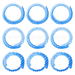 12 Strands 3 Styles Gradient Color Baking Paint Glass Bead Strands&nbsp;DGLA-TA0001-21A