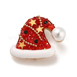 Christmas Alloy Rhinestone Lapel Pins for Backpack Clothes&nbsp;JEWB-C052-02KCG