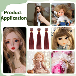 Plastic Long Straight Hairstyle Doll Wig Hair&nbsp;DIY-WH0656-99B