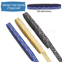 3 Rolls 3 Colors Polyester Floral Ribbon&nbsp;OCOR-HY0001-09A