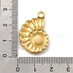 304 Stainless Steel Pave Natural White Shell Pendants&nbsp;STAS-C122-21C-02G
