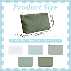 5Pcs 5 Colors Cloth Zipper Jewelry Bag Gift Pouches&nbsp;ABAG-WH0077-11C