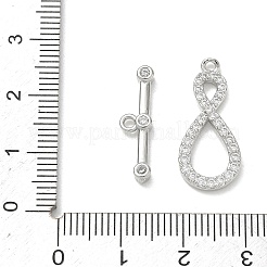 Brass Micro Pave Clear Cubic Zirconia Toggle Clasps&nbsp;CU-CBAC675-05P