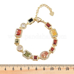 Brass Micro Pave Clear Cubic Zirconia Bracelets for Women&nbsp;BJEW-M047-04G