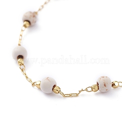 Round Synthetic Turquoise Beaded Bracelets&nbsp;BJEW-JB05274-03