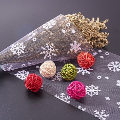 Snowflake Deco Mesh Ribbons&nbsp;OCOR-P010-G09