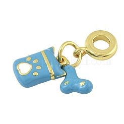 2Pcs 2 Colors Brass Enamel European Dangle Charms&nbsp;KK-FS0001-82