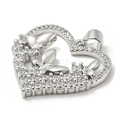 Rack Plating Brass Micro Pave Cubic Zirconia Pendants&nbsp;KK-F869-16P