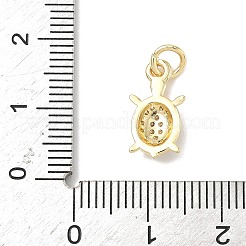 Brass Micro Pave Cubic Zirconia Charms&nbsp;ZIRC-I356-13G-07