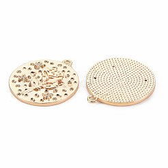 Brass Micro Pave Clear Cubic Zirconia Pendants&nbsp;LS-KK-S364-170