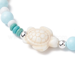 Dyed Synthetic Turquoise & Natural Howlite Beads Bracelets for Women&nbsp;BJEW-JB11794-01