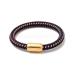 Microfiber Leather Braided Round Cord Bracelet with 304 Stainless Steel Clasp for Men Women&nbsp;BJEW-C021-11