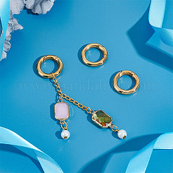 3Pcs 201 Stainless Steel Spring Gate Rings&nbsp;STAS-UN0048-38