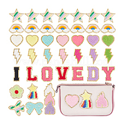 30Pcs 30 Styles Towel Cloth Computerized Embroidery Cloth Iron On/Sew On Patches&nbsp;DIY-PH0023-23