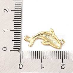 Beach Theme Rack Plating Brass Dolphin Connector Charms&nbsp;KK-P261-08G-G07