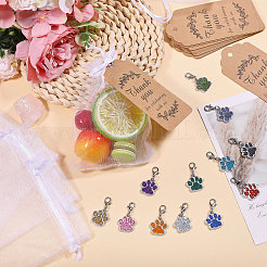 Zinc Alloy Enamel Glitter Powder Pendant Decoration&nbsp;HJEW-GL0001-25