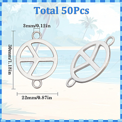 50Pcs Tibetan Style Alloy Connector Charms&nbsp;TIBE-SC0009-41