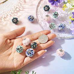 12Pcs 4 Styles Handmade Resin Indonesia Round Beads&nbsp;IPDL-TA0001-06