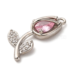 Brass Micro Pave Cubic Zirconia Pendants&nbsp;KK-I276-04P-04B