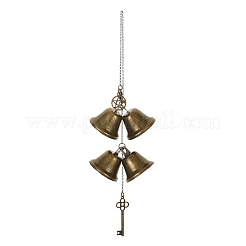 3Pcs Iron Bell & Alloy Key Charm Hanging Ornaments&nbsp;HJEW-JM03429