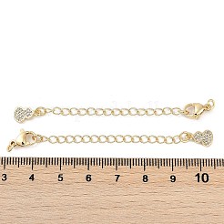 Brass Micro Pave Cubic Zirconia Ends with Chains&nbsp;KK-U043-05G
