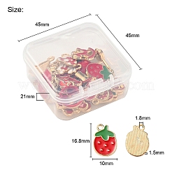 30Pcs 30 Style Light Gold Alloy Enamel Pendants&nbsp;ENAM-YW0001-81