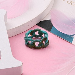 Acrylic Curb Chains Finger Rings&nbsp;RJEW-JR00311-01