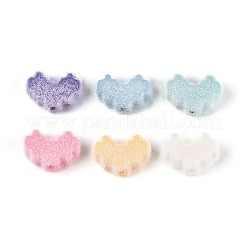 Flocking Opaque Acrylic Heart Beads&nbsp;OACR-T030-13M