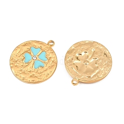 304 Stainless Steel Enamel & Crystal Rhinestone Pendants&nbsp;STAS-G398-28G-02