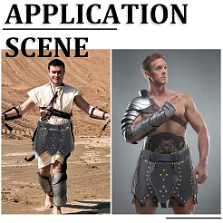 PU Leather Medieval Renaissance Leg Guard Skirt&nbsp;AJEW-WH20816-113A