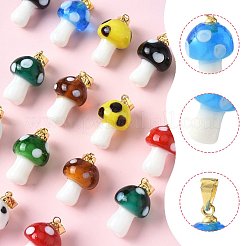 16Pcs 8 Colors Handmade Lampwork Pendants&nbsp;LAMP-FS0001-46
