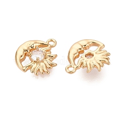 Brass Micro Pave Clear Cubic Zirconia Charms&nbsp;KK-N288-06G